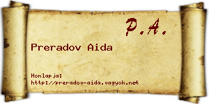 Preradov Aida névjegykártya